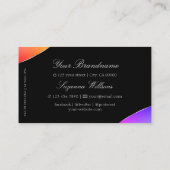 黒カラフル色銀色の装飾に輝く宝石 名刺 (裏面)