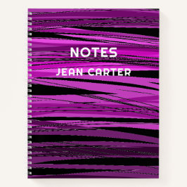 黒カラフル色・ピンクモダンデザインカスタム文字 ノートブック