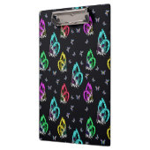 黒カラフル蝶パターンデザイン クリップボード (左)
