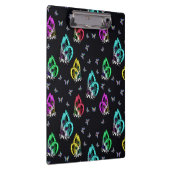黒カラフル蝶パターンデザイン クリップボード (右)