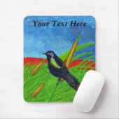 黒カラフル鳥マウスパッド マウスパッド (マウス)