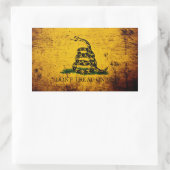 黒ガグランジズデン国旗 長方形シール (バッグ)