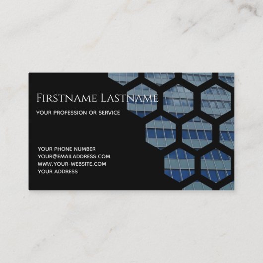 黒ガラスのファサード超高層ビル長方形bu 名刺 (裏面)