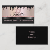 黒ガーリーい結晶、バラ金ゴールドグリッター、輝き 名刺 (正面/裏面)