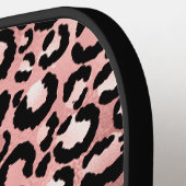 黒ガーリーバラ金ゴールドレオパードグラデーションモノグラム ピックルボールラケット (左詳細)