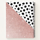 黒ガーリーパーソナライズされた点バラ金ゴールドグリッターNo ノートブック (裏面)