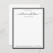 黒ガーリー字の机からの書縁ど道 サンキューカード (正面/裏面)