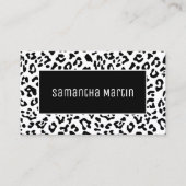 黒ガーリー白ヒョウ斑点 名刺 (正面)