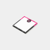 黒ガーリー色ホットピンクグラーム波小スクエア ポストイット (アングル)