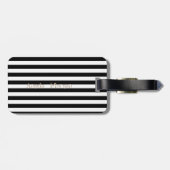 黒ガーリー色、白いストライプ唇、キラキラ輝く唇 ラゲッジタグ (裏面横)