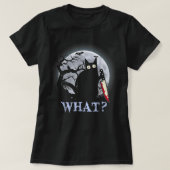 黒キラーキャットの衣装ハロウィンとナイフT-Sh Tシャツ (デザイン正面)