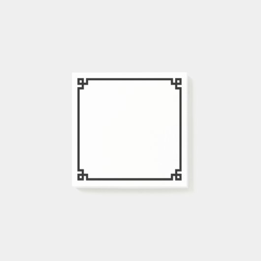 黒ギリシャ鍵装飾縁ど品 ポストイット (正面)