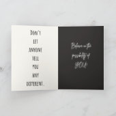 黒クイーングリーティングカード、5" x 7"折り畳みカード カード (内部)