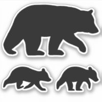 黒クマとカッブシルエットのビニールステッカーセット