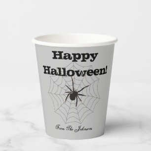 黒クモグレー紙ハロウィンカップ 紙コップ