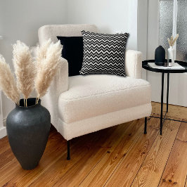 黒クラシカルと白の山形 クッション