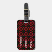 黒クラシカルと赤の荷物タグ ラゲッジタグ (正面縦)