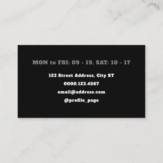 黒クラシックと灰色のロイヤリティ 名刺 (裏面)