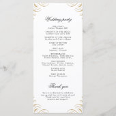 黒クラシックと金ゴールドの書道結婚式 プログラム (裏面)