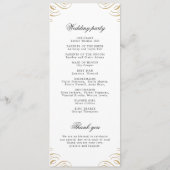 黒クラシックと金ゴールドの書道結婚式 プログラム (裏面)