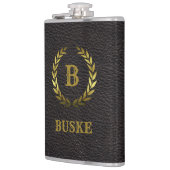 黒クラシックのエレガント金ゴールドパーソナライズされた フラスク (左)