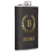 黒クラシックのエレガント金ゴールドパーソナライズされた フラスク (右)