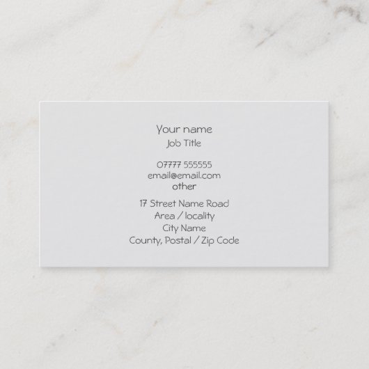 黒クラシックの金ゴールドスポーツカー – 自動車取引用 名刺 (裏面)