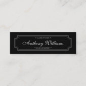 黒クラシックエレガント縁ど卒業式名刺 コーリングカード (正面)