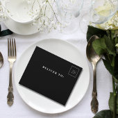 黒クラシック大フォトQRコード上の白文字 オールインワン招待状