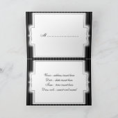 黒クラシック白結婚式招待状カードA007 招待状 (内部)