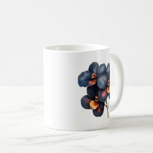 黒クラシック蘭コーヒーマグ コーヒーマグカップ (正面右)