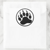 黒クラシック輪の内側の黒いクマの爪 長方形シール (バッグ)
