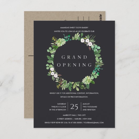 黒クラフトの観葉フレーム大開会式 ポストカード (正面/裏面)