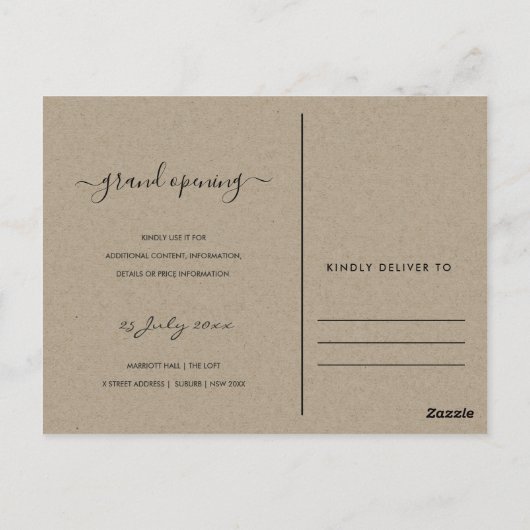 黒クラフトの観葉フレーム大開会式 ポストカード (裏面)