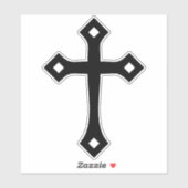 黒クリスチャンミニマルクロスキスカットビニル シール (シート)