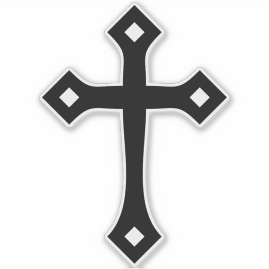 黒クリスチャンミニマルクロスキスカットビニル シール (正面)