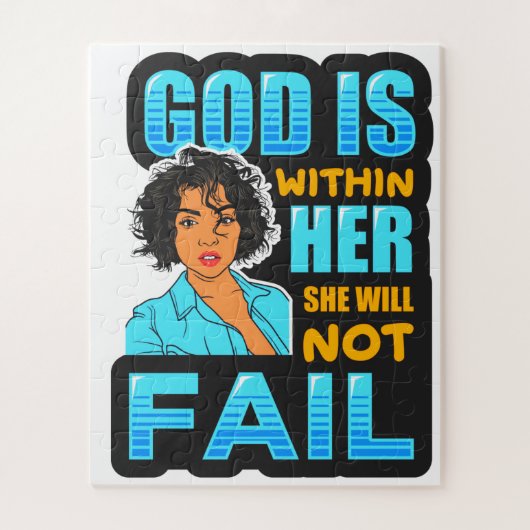 黒クリスチャン女性メラニンsista女の子魔法ebo ジグソーパズル (縦)