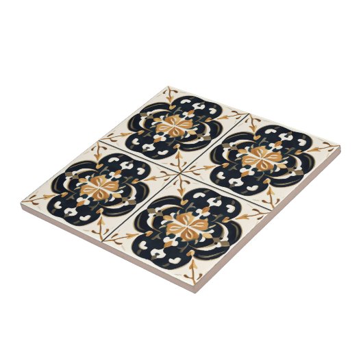 黒クリームタイル模様 タイル (側面)