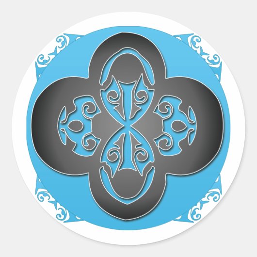 黒クロスステッカーカスタマイズ- ラウンドシール (正面)