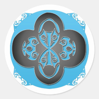 黒クロスステッカーカスタマイズ-  ラウンドシール