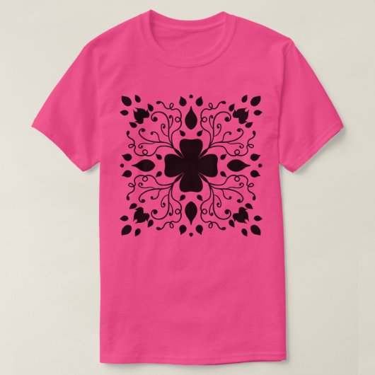 黒クローバーパターン1 Tシャツ (デザイン正面)