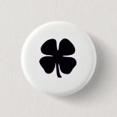 黒クローバー白ボタン 缶バッジ (正面)