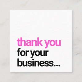 黒クールい感謝お客様への感謝の挿入 スクエア名刺