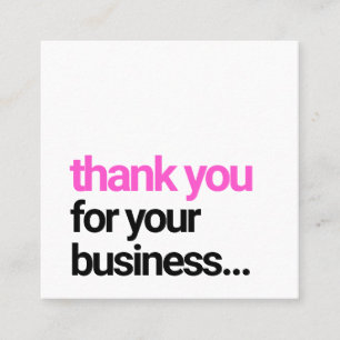 黒クールい感謝お客様への感謝の挿入 スクエア名刺