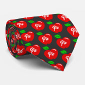 黒クールおもしろい赤アップルパイメンズ ネクタイ (ロール)