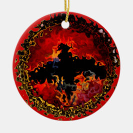 黒クールこうもりモダン セラミックオーナメント