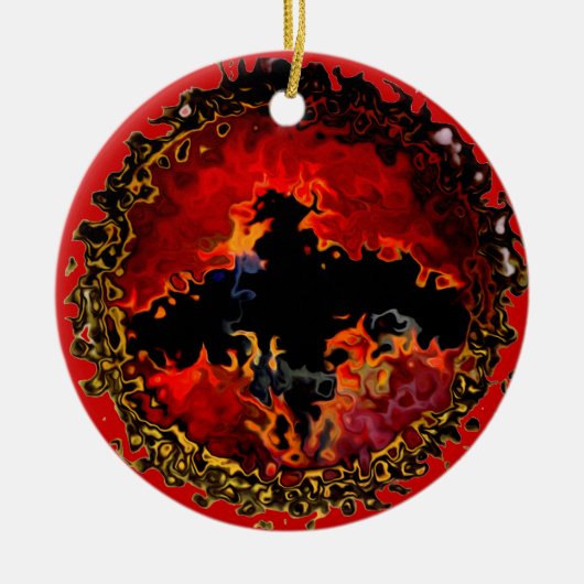 黒クールこうもりモダン セラミックオーナメント (正面)