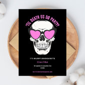 黒クールとピンクのスカルバチェロレッテ 招待状