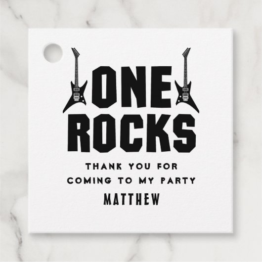 黒クールと白のワンロックキッズサンキュー フェイバータグ (正面)