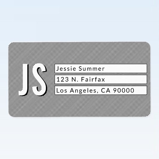 黒クールと白の差出人住所ラベル ラベル